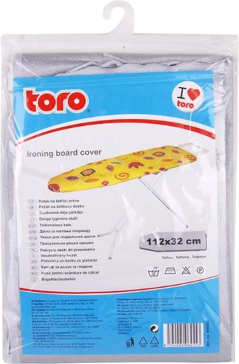TORO Ironing Board Cover with Non-stick Teflon Surface 32 × 112 cm