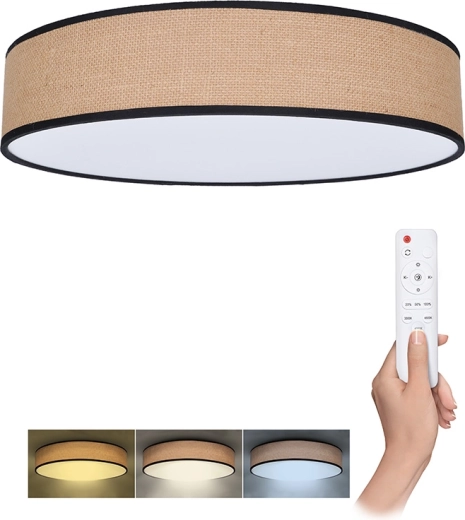 Solight LED lubinis ir sieninis šviestuvas Brownie su nuotolinio valdymo pultu, 60 W, 4200 lm, 50 cm, CCT, reguliuojamas
