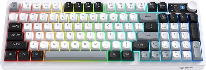 Belaidė žaidimų klaviatūra Onikuma MT902 2,4 GHz RGB juodai balta