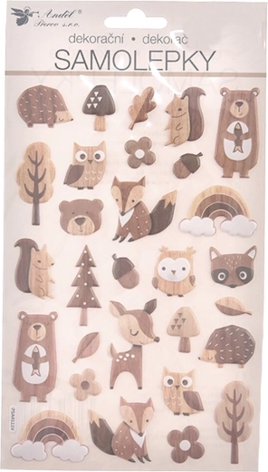 3D Puffy Stickers – Forest Animals 14 × 25 cm