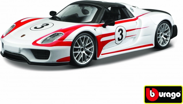 Metalinio automobilio modelis 1:24 Porsche 918 Weissach – baltas