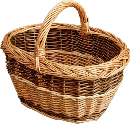 Children's oval wicker mushroom basket 30 × 20 × 25 cm, lacquered