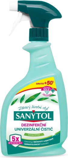 SANYTOL disinfectant multi-purpose spray cleaner eucalyptus 500 ml + 50% free