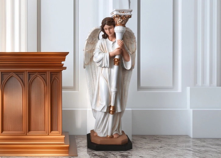 Angel figure with candle holder for a Nativity scene 80 cm - 1 piece
