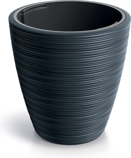 VENA round planter with removable insert, anthracite, 34.9 cm