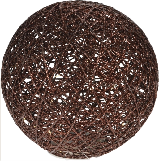Šviečiantis metalinis rutulys 20 cm su laikmačiu, rudas, 20 LED