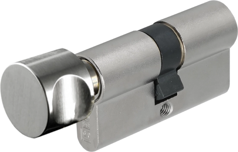 Cylinder lock 30/35 with knob, Security Class 3, ISEO F6, nickel