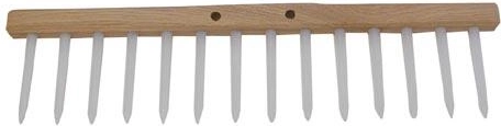 Garden wooden rake with 14 tines, 48 cm, without handle