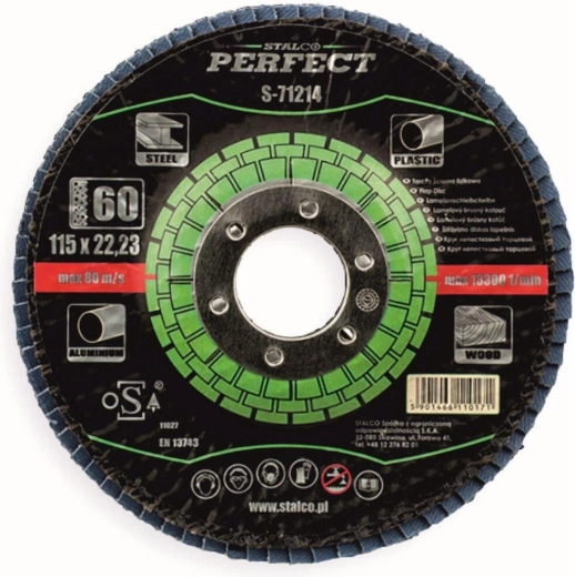 Flap disc 115 × 22.23 mm grit 60 STALCO