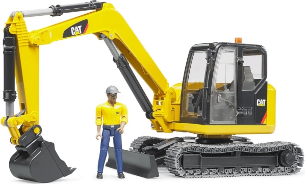 Bruder mini ekskavatorius CAT su darbininko figūrėle 1:16