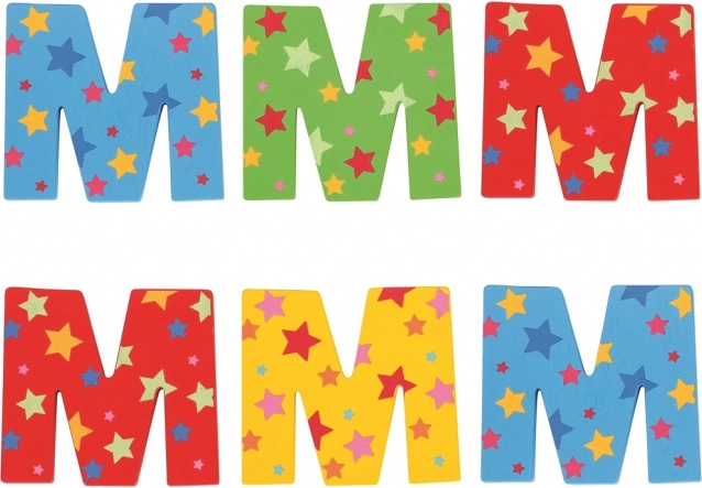 Colorful Wooden Letter Star M