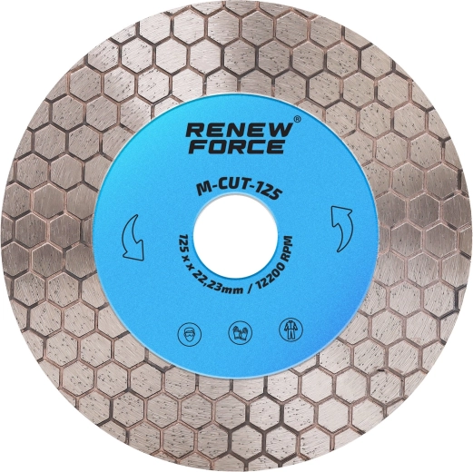 Diamond cutting disc for cutting porcelain stoneware and ceramics Renew Force 125 mm