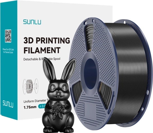 Sunlu PLA+ Silk filamento gija juoda