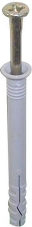 Hammer-in wall plug with flat head 10 × 100 mm, pack of 25