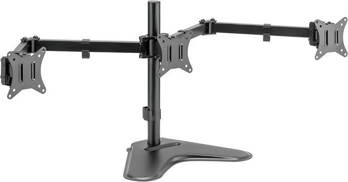 Desktop stand for three monitors 17–27" (max. 7 kg per arm)