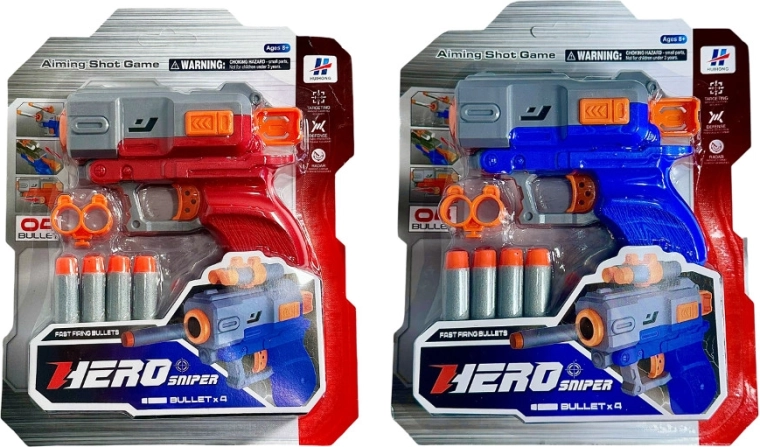 Foam gun with sights and 4 darts