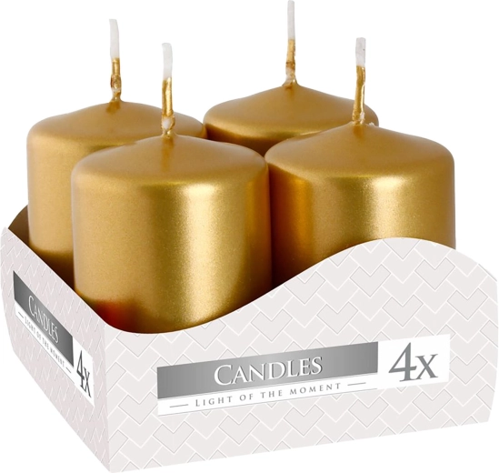 Advent candles 60 × 40 mm metallic gold gloss (4 pcs)