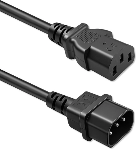 Schuko – IEC C13 power cable for C14, 3×0.75 mm², 2 m, copper, Qoltec