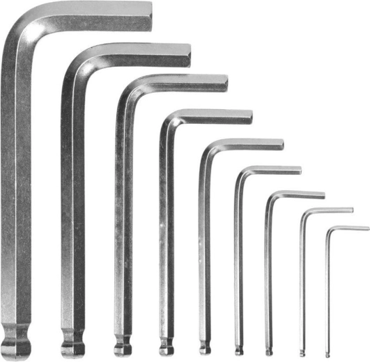 Ball-End Hex Key Set 1.5–10 mm DREL