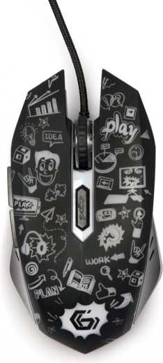 Optical LED mouse with 6 buttons USB black - 1 piece
