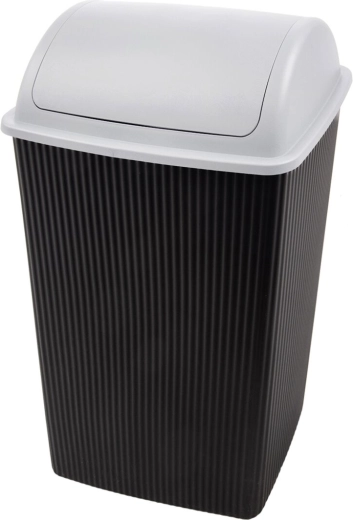 Plastic waste bin with swing lid 38 l