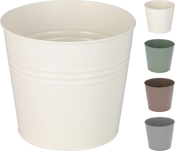 Decorative metal flower pot 13 cm – assorted colors