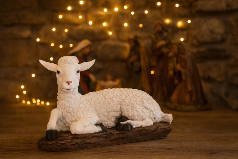 Decorative polyresin sheep figurine 40 cm