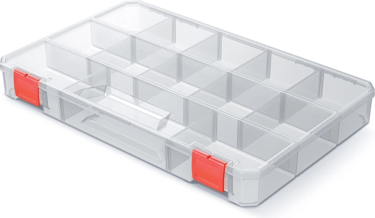 organizer SQR BOX 35.5 × 23 × 4.1 cm transparent