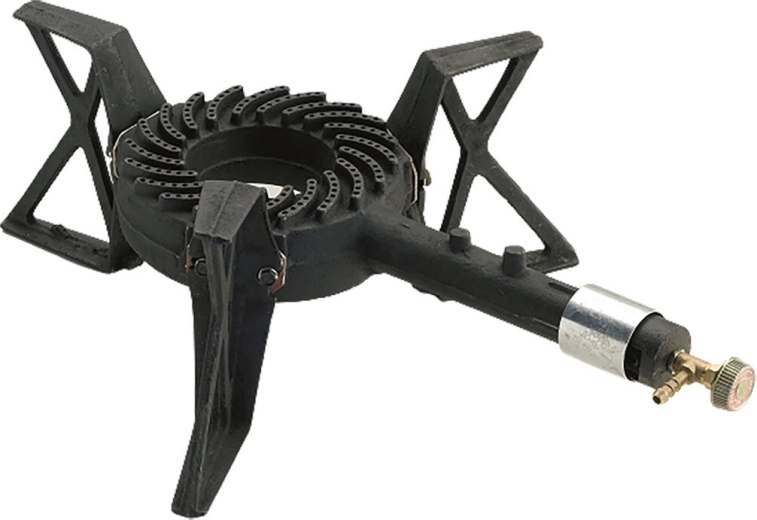 Single-burner LPG stove with cast-iron burner