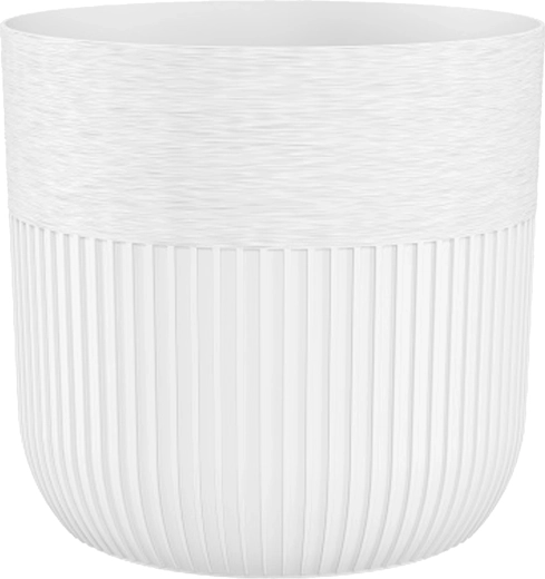 Plastic plant cover bowl LUCA 22 cm white