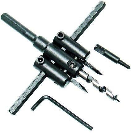 Adjustable circle cutter 30–120 mm for wood, PVC and drywall