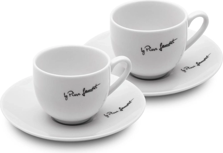 Lamart Kaffe porcelianinių puodelių su lėkštutėmis rinkinys, 90 ml, 2 vnt.