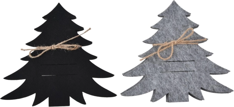 Felt cutlery holders in the shape of a Christmas tree, set of 4