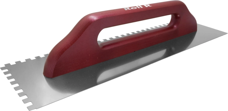Stainless steel notched trowel 10×10 mm, 480 × 130 mm