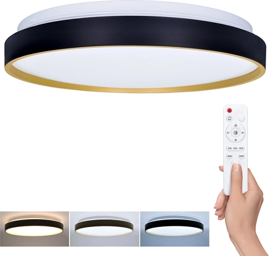 Solight lubinis ir sieninis LED šviestuvas Cala su nuotolinio valdymo pultu 48 W, 3360 lm, 38 cm, reguliuojamo ryškumo, CCT