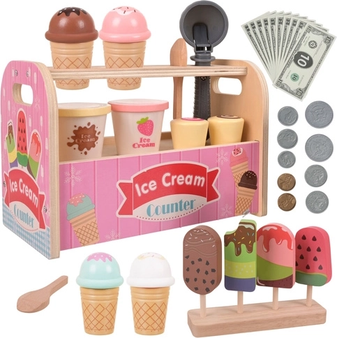 Wooden Ice Cream Shop Kruzzel Montessori (33 pieces) - 1 piece