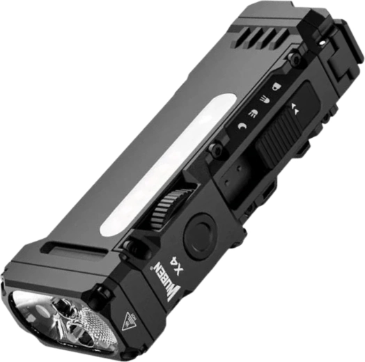 Wuben X4 kompaktiškas EDC žibintuvėlis su šoniniu COB ir RGB, 1500 lm, 3000 mAh