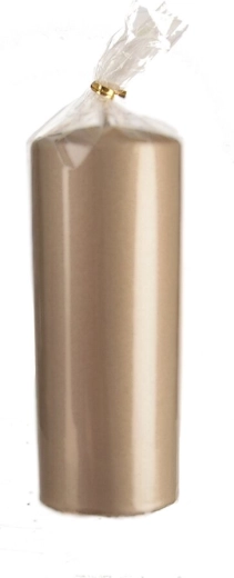 Matte pillar candle, champagne, 7 × 18 cm