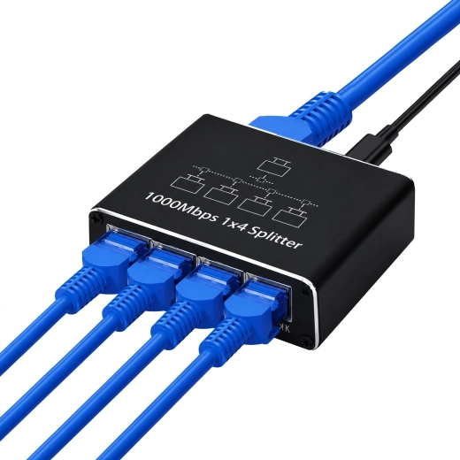 RENEW FORCE gigabitinis etherneto komutatorius RJ45 1×4 USB‑C