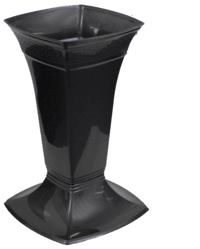 Low cemetery vase Lamela Etna, black
