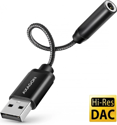 AXAGON hi-res USB-A sound card with DAC 32 bit / 384 kHz, 3.5 mm jack