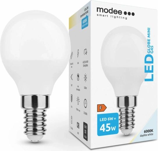LED lemputė Modee Lighting Globe Mini G45 6 W E14 šaltai balta