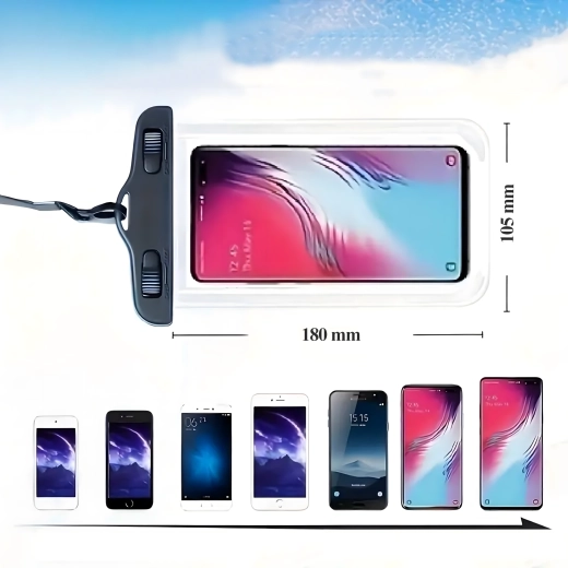 Universalus vandeniui atsparus dėklas telefonui ir pinigams