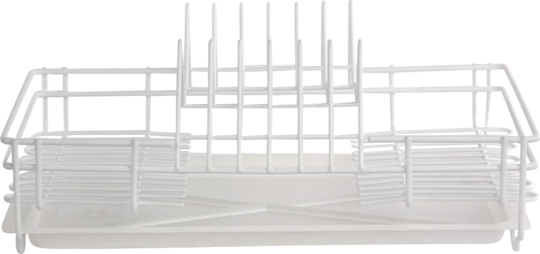 White 35 cm dish drainer with drip tray