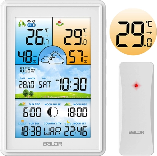 Belaidė meteorologinė stotelė BALDR su spalvotu ekranu