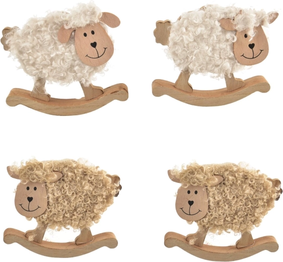 Wooden-and-plush sheep for kids (4 variants)