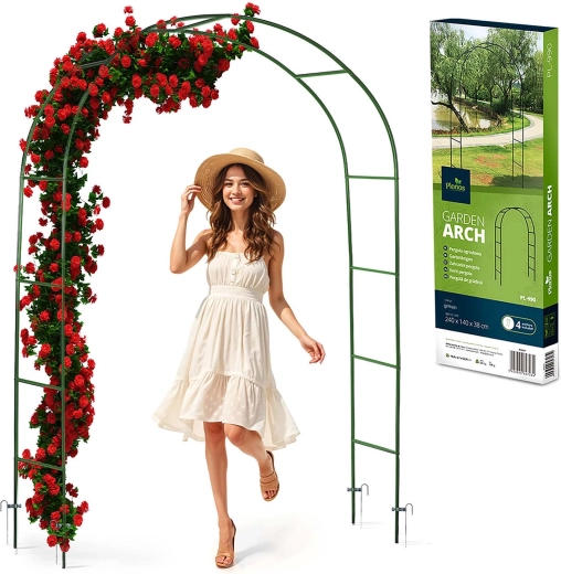 Garden Arched Pergola 240 cm – dark green, powder-coated steel