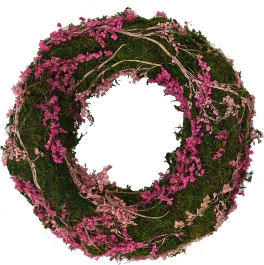 Pink Moss Wreath 25 cm