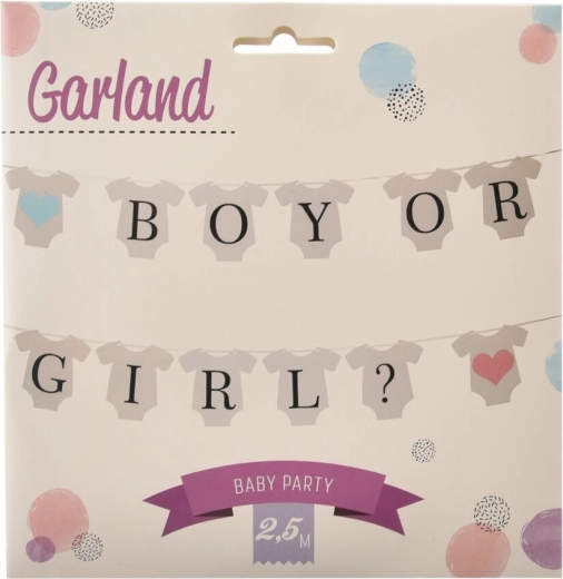 Popierinė girlianda Boy/Girl 2,5 m