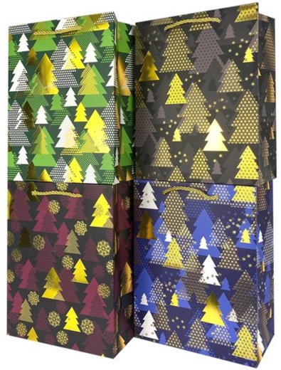 TORO paper gift bag with a Christmas tree 23 × 18 × 10 cm - 1 piece